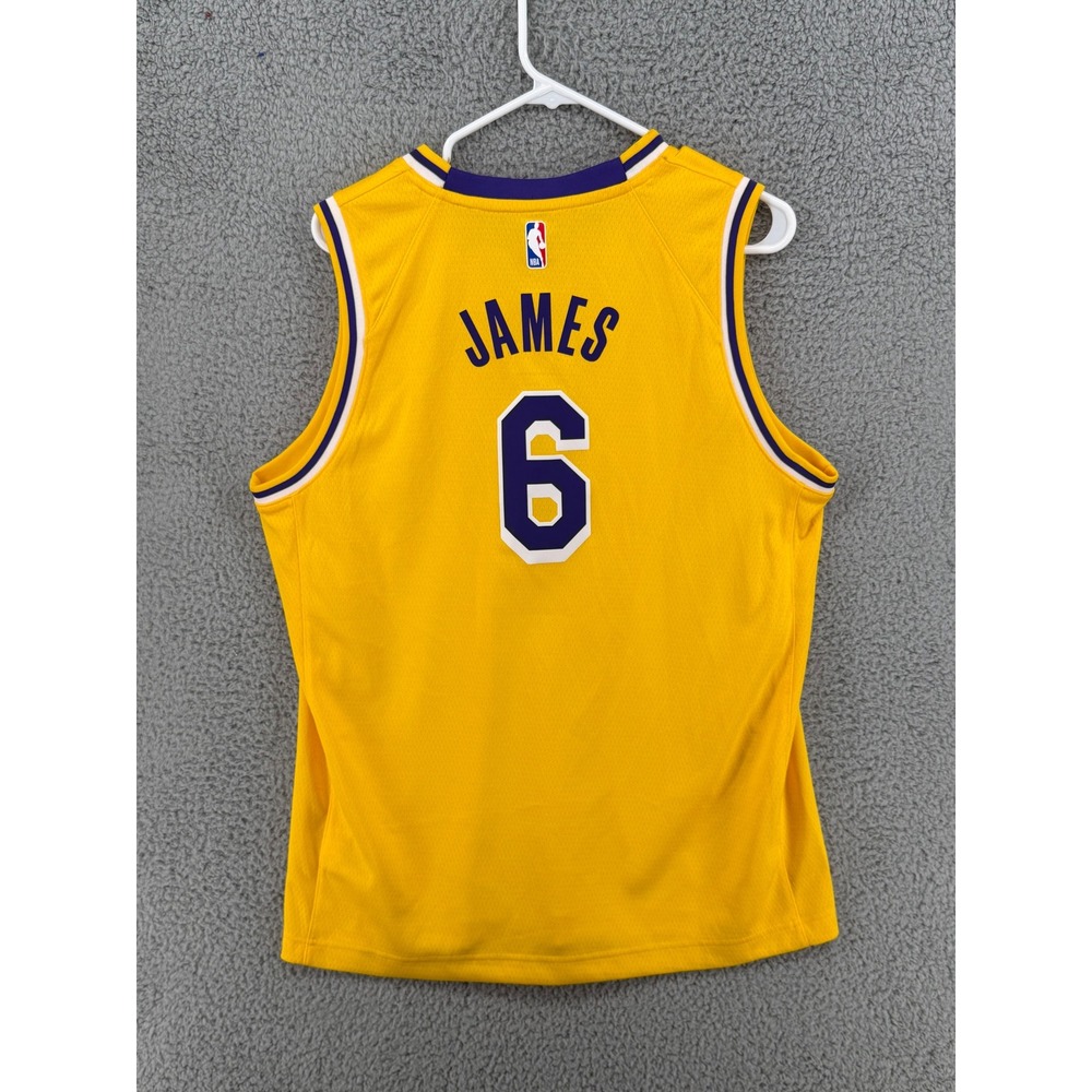 Nike Swingman Los Angeles Lakers LeBron James #6 Jersey Gold Boys XL